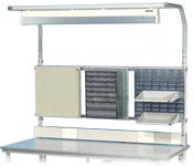 Upper bench shelving